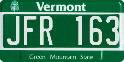 VT license plate JFR163
