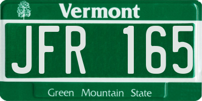 VT license plate JFR165