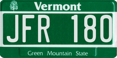 VT license plate JFR180