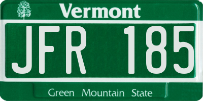 VT license plate JFR185