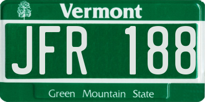 VT license plate JFR188