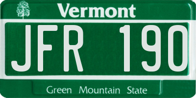 VT license plate JFR190