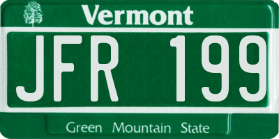 VT license plate JFR199