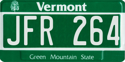 VT license plate JFR264
