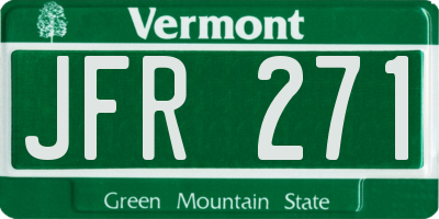 VT license plate JFR271