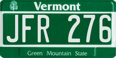 VT license plate JFR276