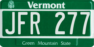 VT license plate JFR277