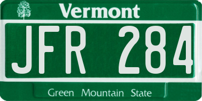 VT license plate JFR284