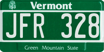 VT license plate JFR328