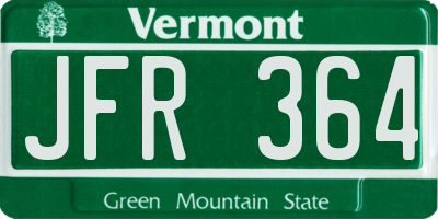 VT license plate JFR364