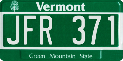 VT license plate JFR371