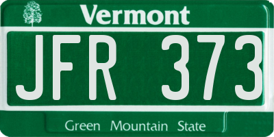 VT license plate JFR373