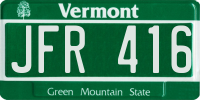 VT license plate JFR416