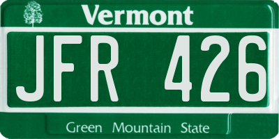 VT license plate JFR426