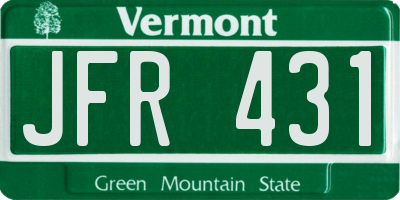 VT license plate JFR431