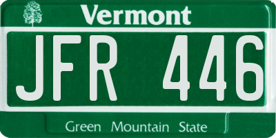 VT license plate JFR446
