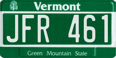 VT license plate JFR461