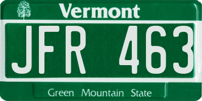 VT license plate JFR463