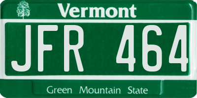 VT license plate JFR464