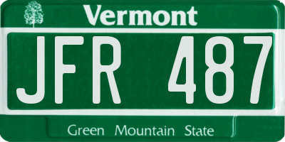 VT license plate JFR487