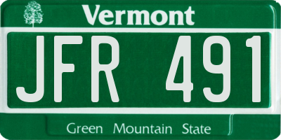 VT license plate JFR491