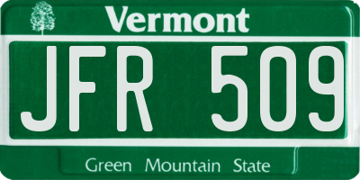 VT license plate JFR509