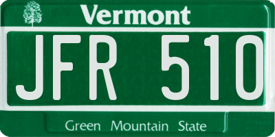 VT license plate JFR510