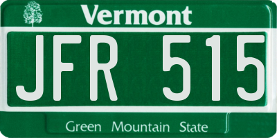 VT license plate JFR515