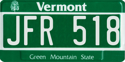 VT license plate JFR518