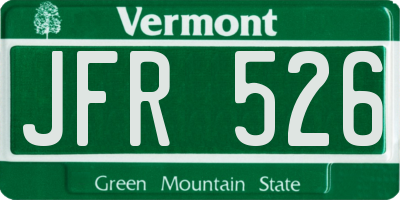VT license plate JFR526