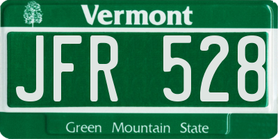 VT license plate JFR528