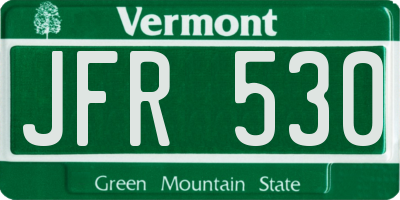 VT license plate JFR530