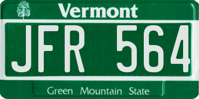 VT license plate JFR564