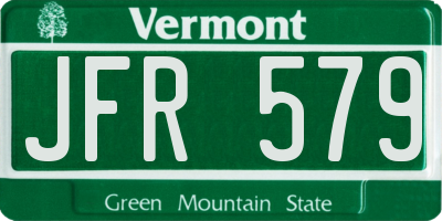 VT license plate JFR579