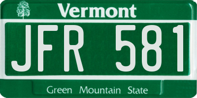 VT license plate JFR581