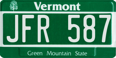 VT license plate JFR587