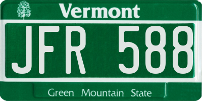 VT license plate JFR588