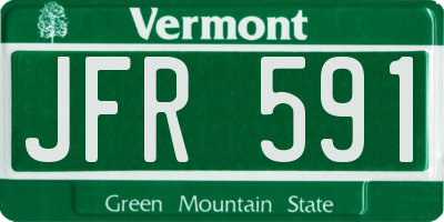 VT license plate JFR591
