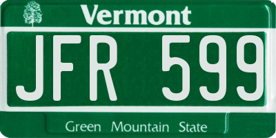 VT license plate JFR599