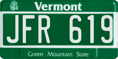 VT license plate JFR619