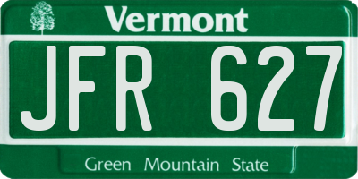 VT license plate JFR627