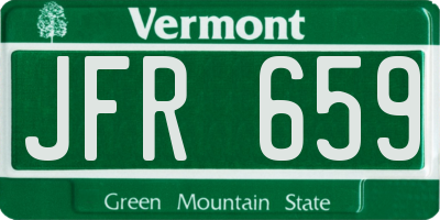 VT license plate JFR659