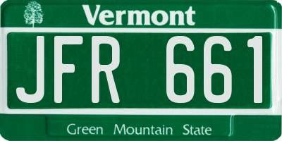 VT license plate JFR661