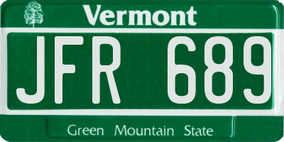 VT license plate JFR689