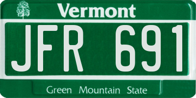 VT license plate JFR691