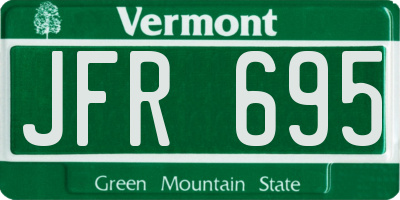 VT license plate JFR695