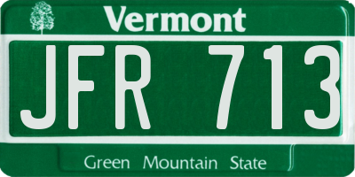 VT license plate JFR713