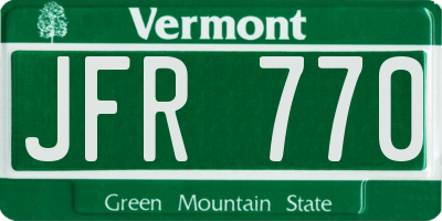 VT license plate JFR770