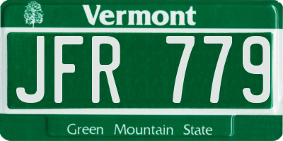 VT license plate JFR779