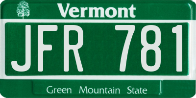 VT license plate JFR781